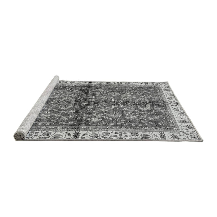 Sideview of Machine Washable Oriental Gray Traditional Rug, wshabs3213gry
