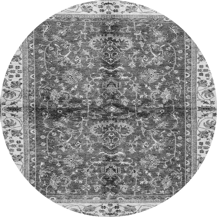 Round Oriental Gray Traditional Rug, abs3213gry