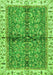 Machine Washable Oriental Green Traditional Area Rugs, wshabs3213grn