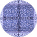 Round Oriental Blue Traditional Rug, abs3213blu