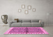 Machine Washable Oriental Pink Traditional Rug in a Living Room, wshabs3213pnk