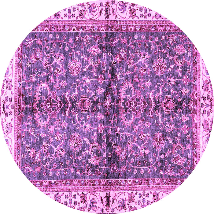 Round Machine Washable Oriental Purple Traditional Area Rugs, wshabs3213pur
