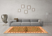 Machine Washable Oriental Orange Traditional Rug, wshabs3213org