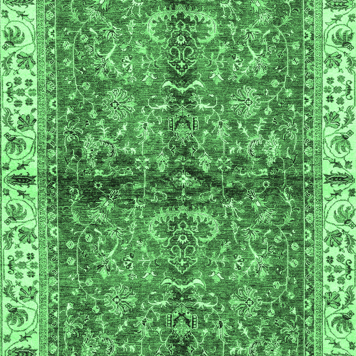 Machine Washable Oriental Emerald Green Traditional Area Rugs, wshabs3213emgrn