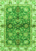 Machine Washable Oriental Green Modern Area Rugs, wshabs3214grn