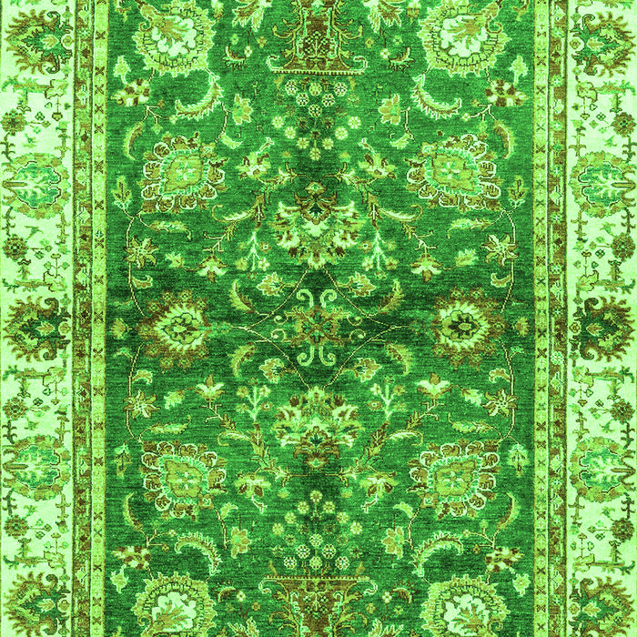 Machine Washable Oriental Green Modern Area Rugs, wshabs3214grn