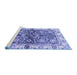 Sideview of Machine Washable Oriental Blue Modern Rug, wshabs3214blu