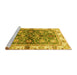 Sideview of Machine Washable Oriental Yellow Modern Rug, wshabs3214yw