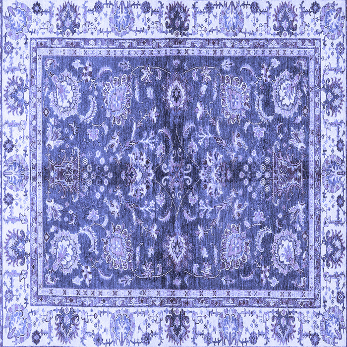 Square Machine Washable Oriental Blue Modern Rug, wshabs3214blu
