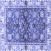 Square Machine Washable Oriental Blue Modern Rug, wshabs3214blu