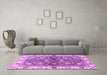 Machine Washable Oriental Purple Modern Area Rugs in a Living Room, wshabs3214pur