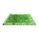 Sideview of Machine Washable Oriental Green Modern Area Rugs, wshabs3214grn