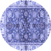 Round Oriental Blue Modern Rug, abs3214blu