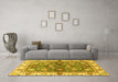 Machine Washable Oriental Yellow Modern Rug in a Living Room, wshabs3214yw