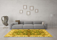 Machine Washable Oriental Yellow Modern Rug, wshabs3214yw