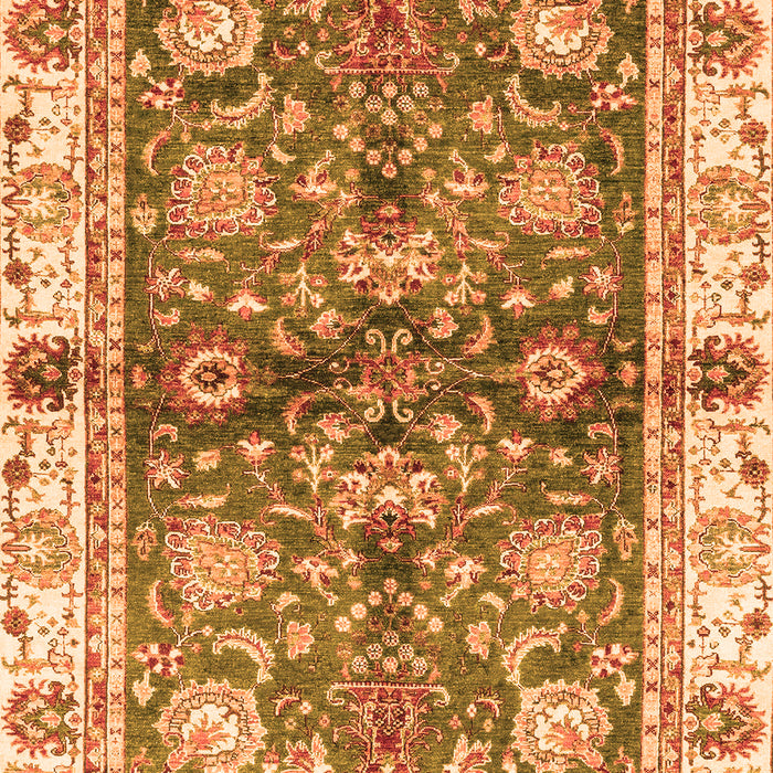 Machine Washable Oriental Orange Modern Area Rugs, wshabs3214org