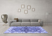 Machine Washable Oriental Blue Modern Rug in a Living Room, wshabs3214blu