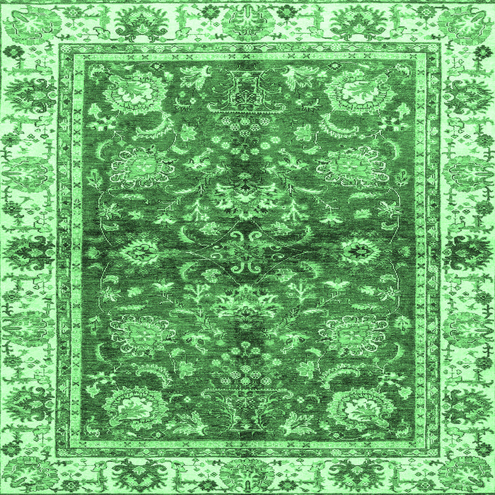 Square Oriental Emerald Green Modern Rug, abs3214emgrn
