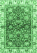 Machine Washable Oriental Emerald Green Modern Area Rugs, wshabs3214emgrn