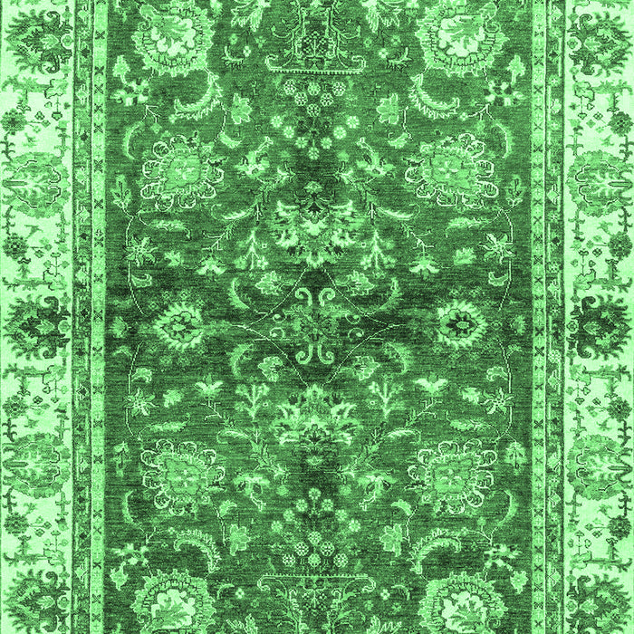 Machine Washable Oriental Emerald Green Modern Area Rugs, wshabs3214emgrn