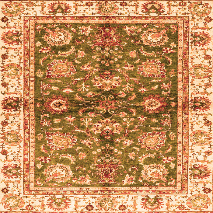 Square Oriental Orange Modern Rug, abs3214org