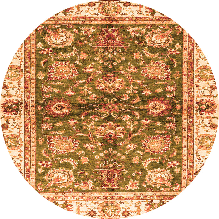 Round Oriental Orange Modern Rug, abs3214org