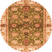 Round Oriental Orange Modern Rug, abs3214org