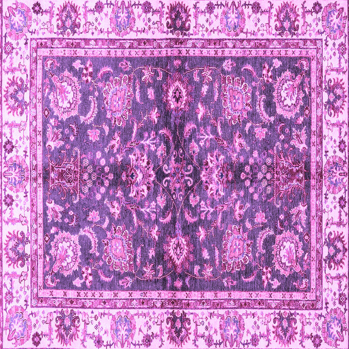 Square Machine Washable Oriental Purple Modern Area Rugs, wshabs3214pur