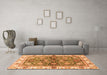 Machine Washable Oriental Orange Modern Area Rugs in a Living Room, wshabs3214org