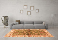 Machine Washable Oriental Orange Modern Rug, wshabs3214org