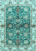 Machine Washable Oriental Light Blue Modern Rug, wshabs3214lblu