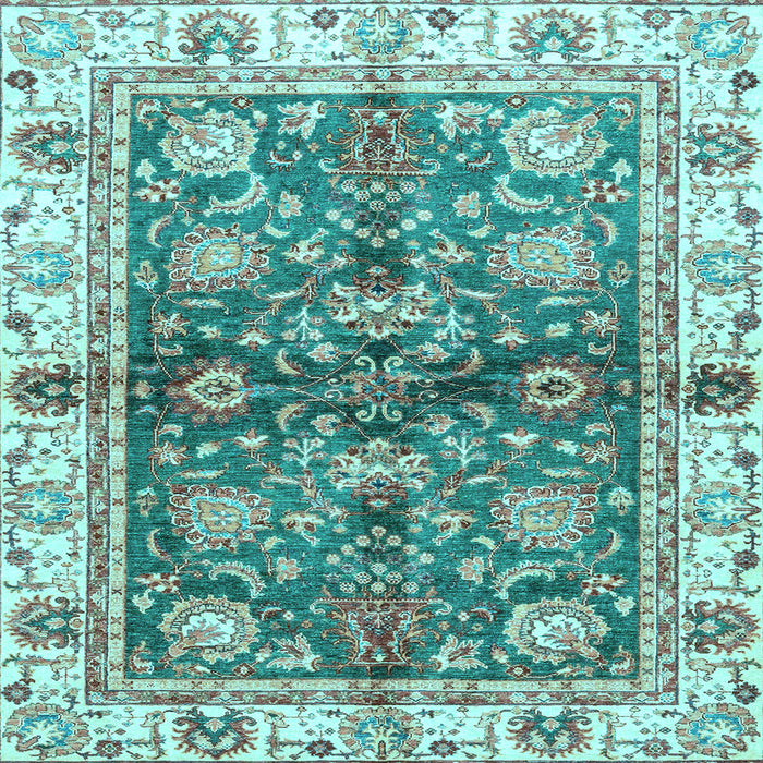 Square Oriental Light Blue Modern Rug, abs3214lblu