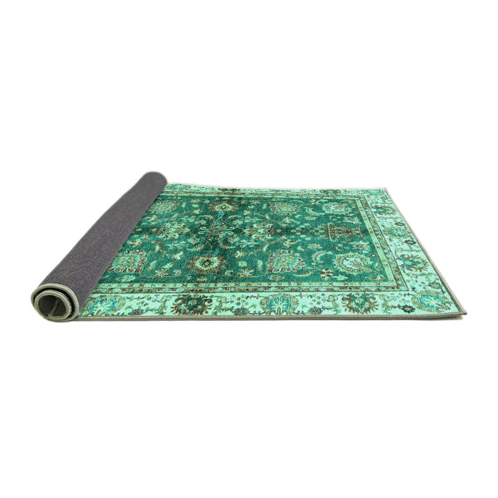 Sideview of Oriental Turquoise Modern Rug, abs3214turq
