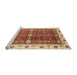 Sideview of Machine Washable Abstract Yellow Rug, wshabs3215
