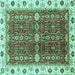 Square Oriental Turquoise Modern Rug, abs3215turq