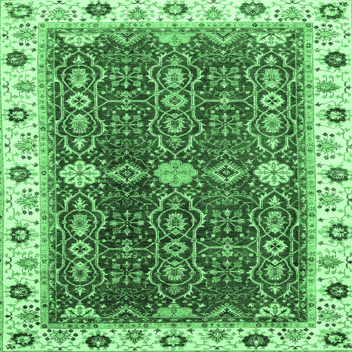 Square Oriental Emerald Green Modern Rug, abs3215emgrn