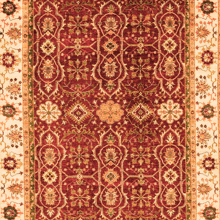 Machine Washable Oriental Orange Modern Area Rugs, wshabs3215org
