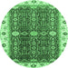 Round Oriental Emerald Green Modern Rug, abs3215emgrn