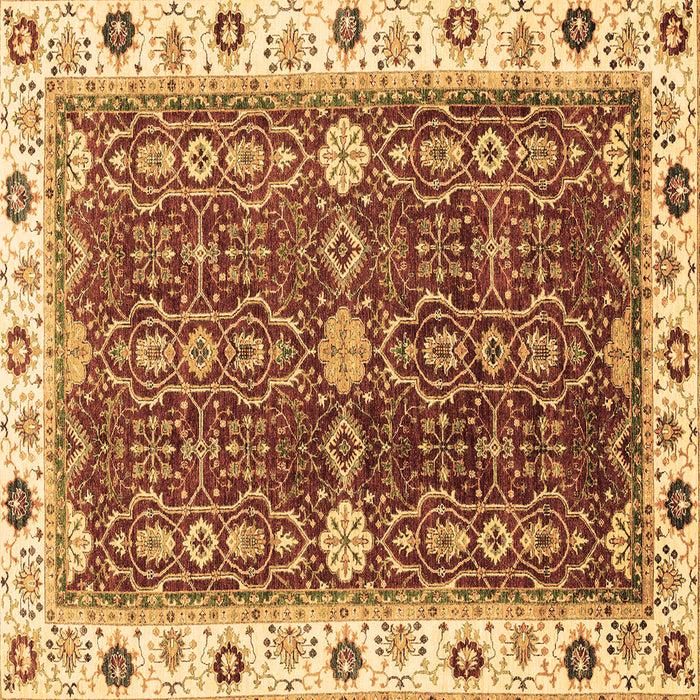 Square Machine Washable Oriental Brown Modern Rug, wshabs3215brn