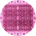 Round Oriental Pink Modern Rug, abs3215pnk