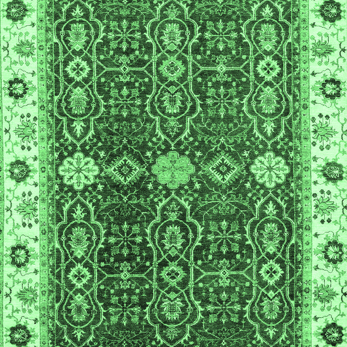 Machine Washable Oriental Emerald Green Modern Area Rugs, wshabs3215emgrn