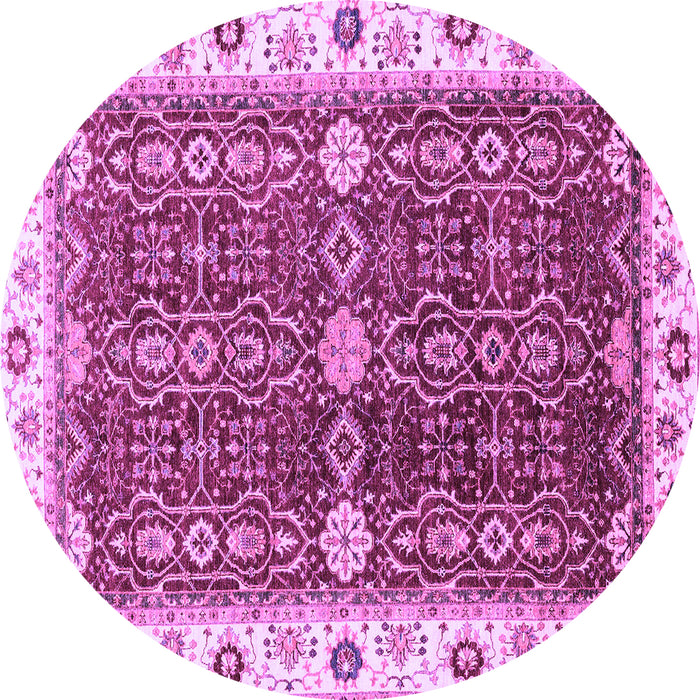 Round Machine Washable Oriental Purple Modern Area Rugs, wshabs3215pur