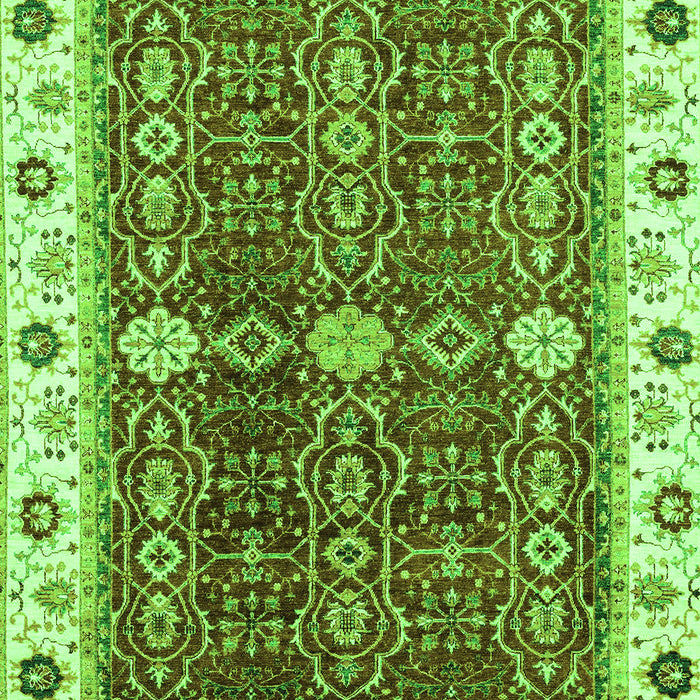 Machine Washable Oriental Green Modern Area Rugs, wshabs3215grn