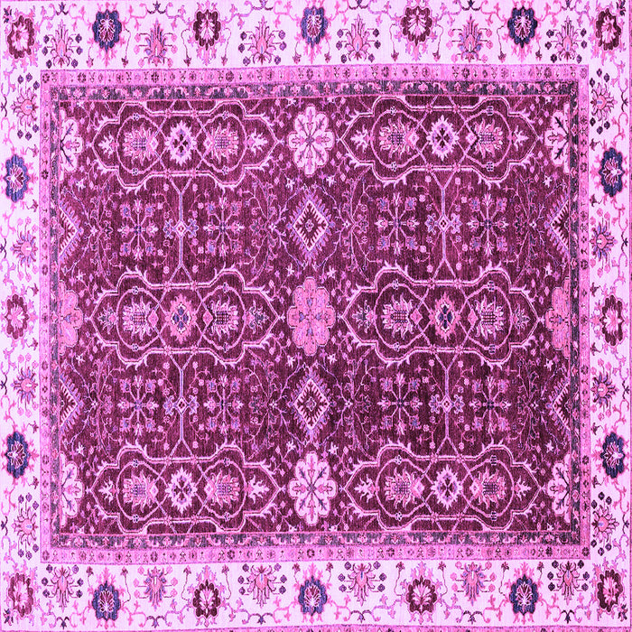 Square Machine Washable Oriental Purple Modern Area Rugs, wshabs3215pur