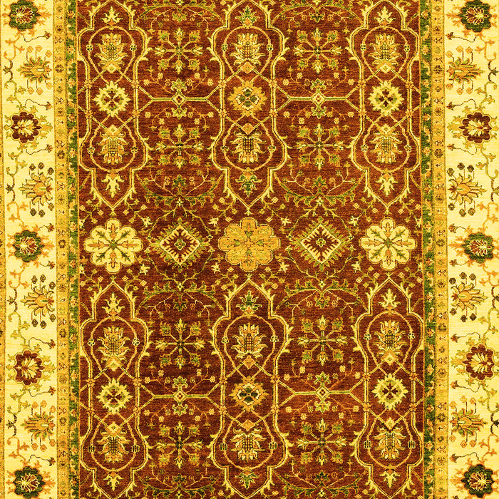 Machine Washable Oriental Yellow Modern Rug, wshabs3215yw