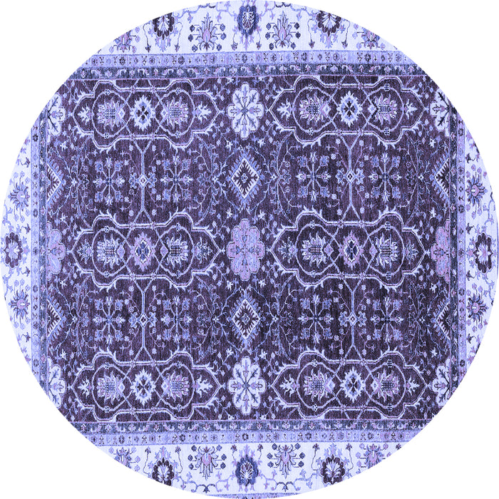 Round Machine Washable Oriental Blue Modern Rug, wshabs3215blu