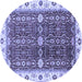 Round Oriental Blue Modern Rug, abs3215blu