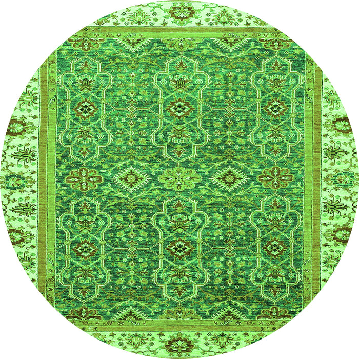 Round Abstract Green Modern Rug, abs3216grn