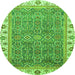 Round Abstract Green Modern Rug, abs3216grn