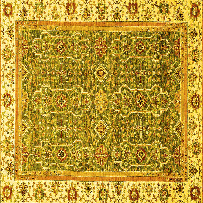 Square Abstract Yellow Modern Rug, abs3216yw